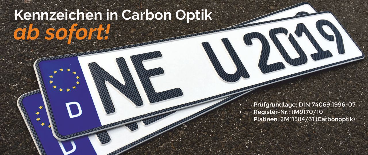 Kennzeichen Carbon optik