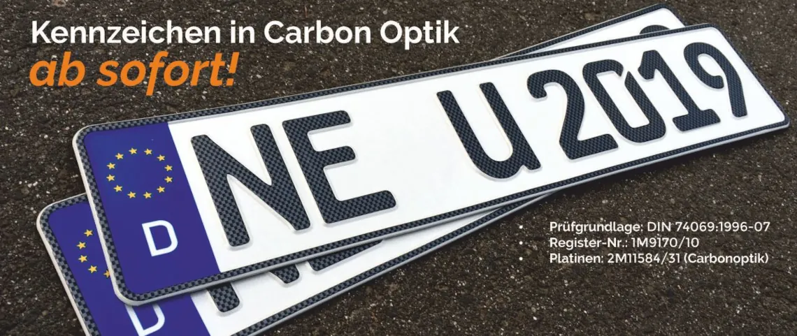 Kennzeichen Carbon Optik