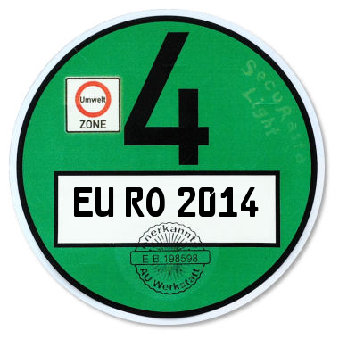 Grüne Umweltplakette Euro 4 - für alle Umweltzonen bestellen